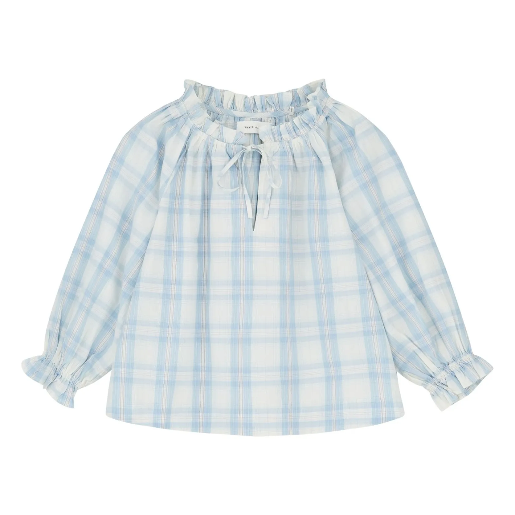 Skall Studio Blue Blouse Carreaux Newmoon Coton