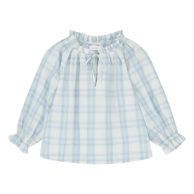Blouse Carreaux Newmoon Coton | Blue