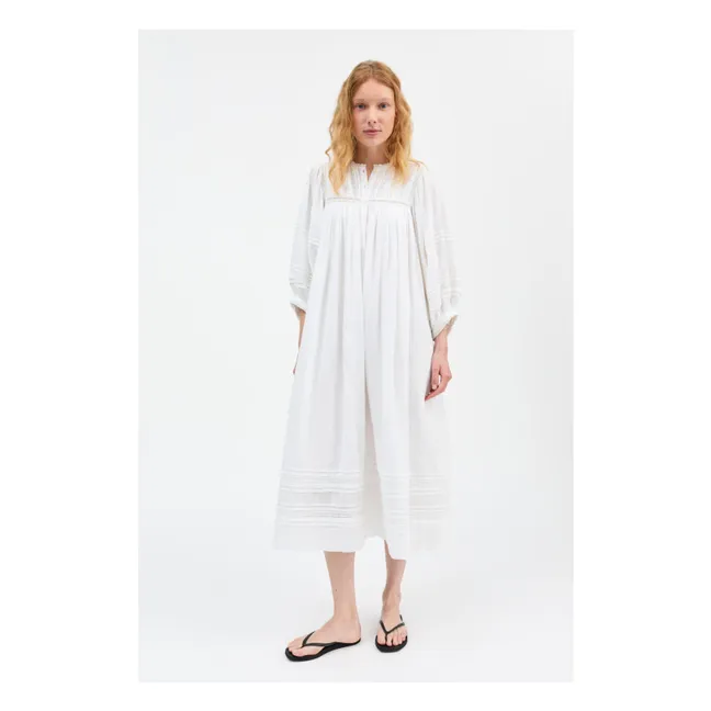 Vestido florentino de algodón | Blanco