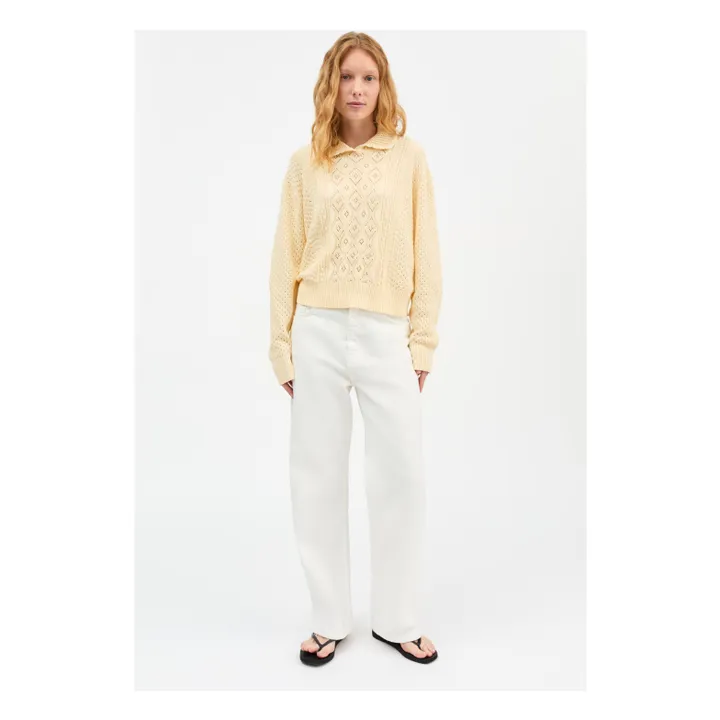 Alexa Cotton sweater | Pale yellow- Product image n°0