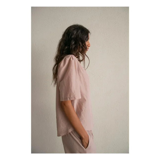 Blouse Carine Popeline de Soie et Coton | Beige