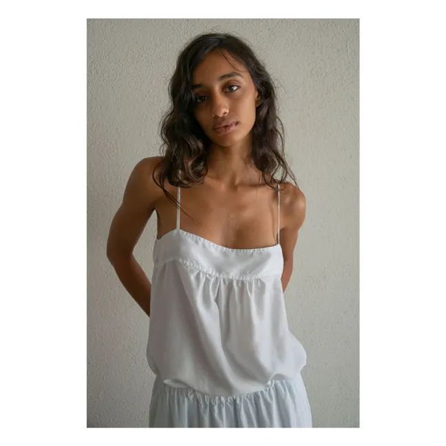 Top La Fille Pongé de Soie | Bleu Clair