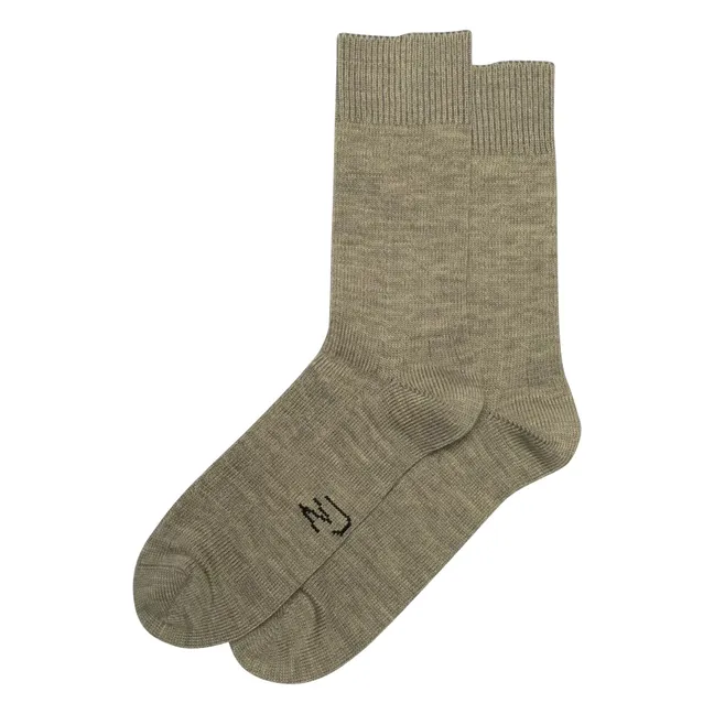 Calcetines anchos de canalé  | Khaki