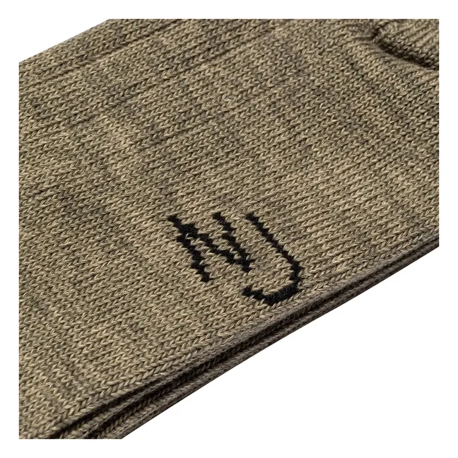 Calcetines anchos de canalé  | Khaki