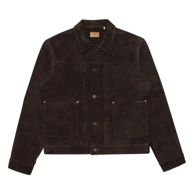 Dante II Suede Leather Jacket | Dark Brown