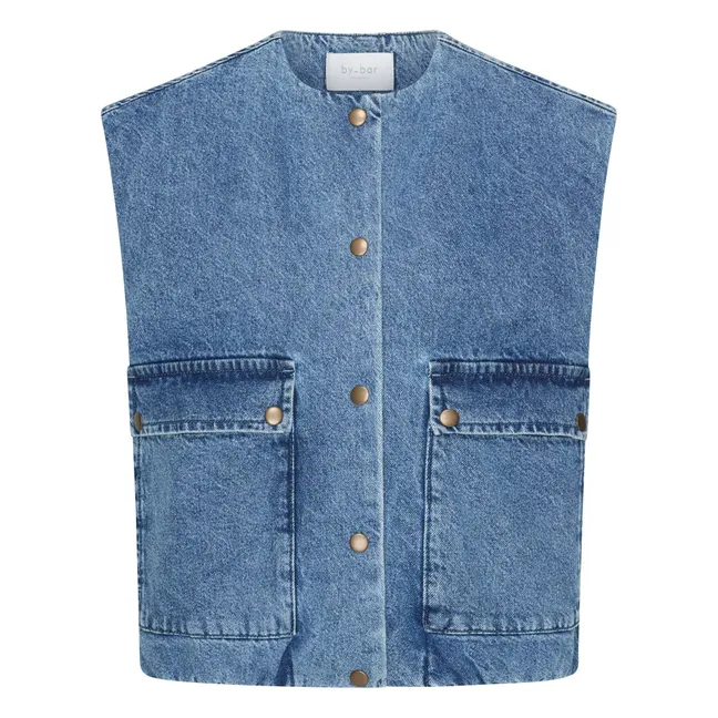 Veste Sans Manches Denim Maggie Coton Bio | Bleu jean