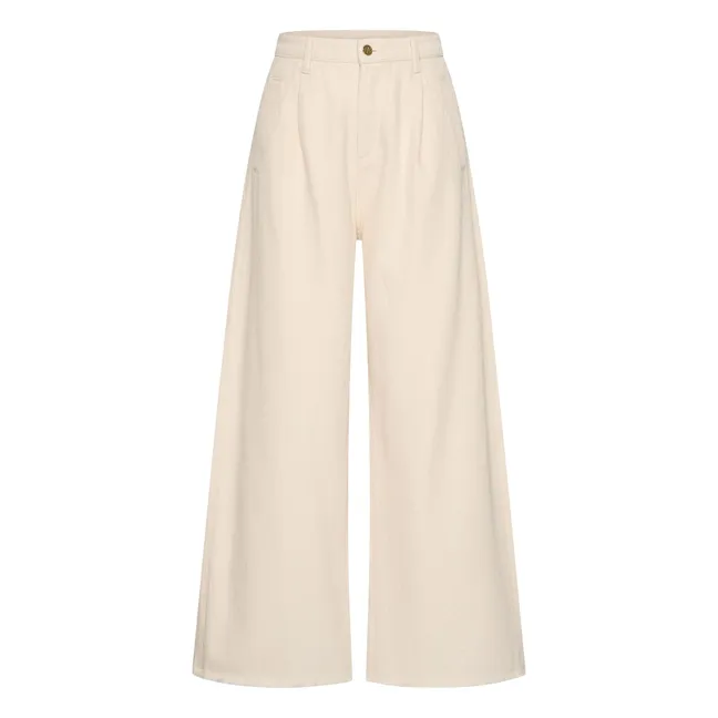 Vaqueros de algodón ecológico Lux Grain | Blanco Roto