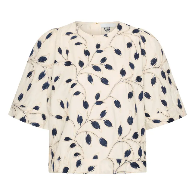 Olivia Cotton Botanical Blouse | Midnight blue