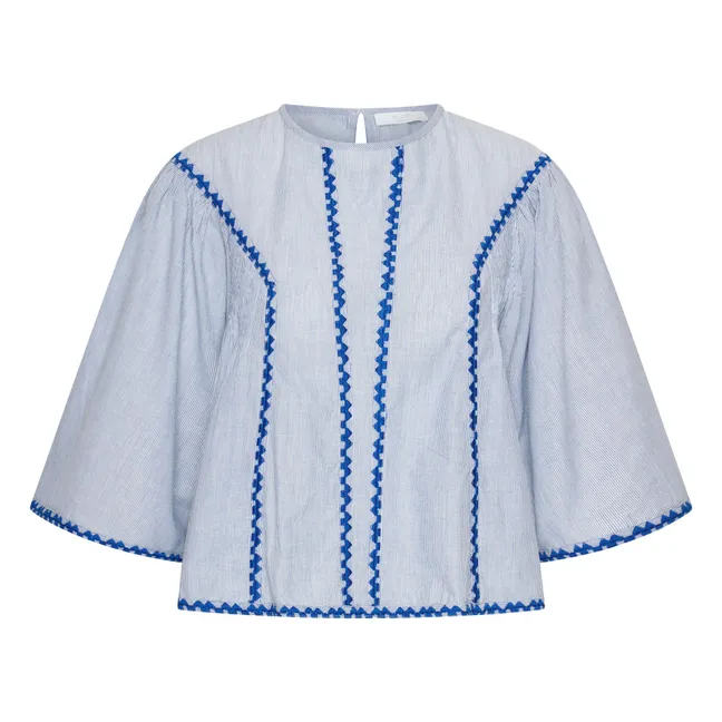 Blouse Davin Coton Bio | Bleu