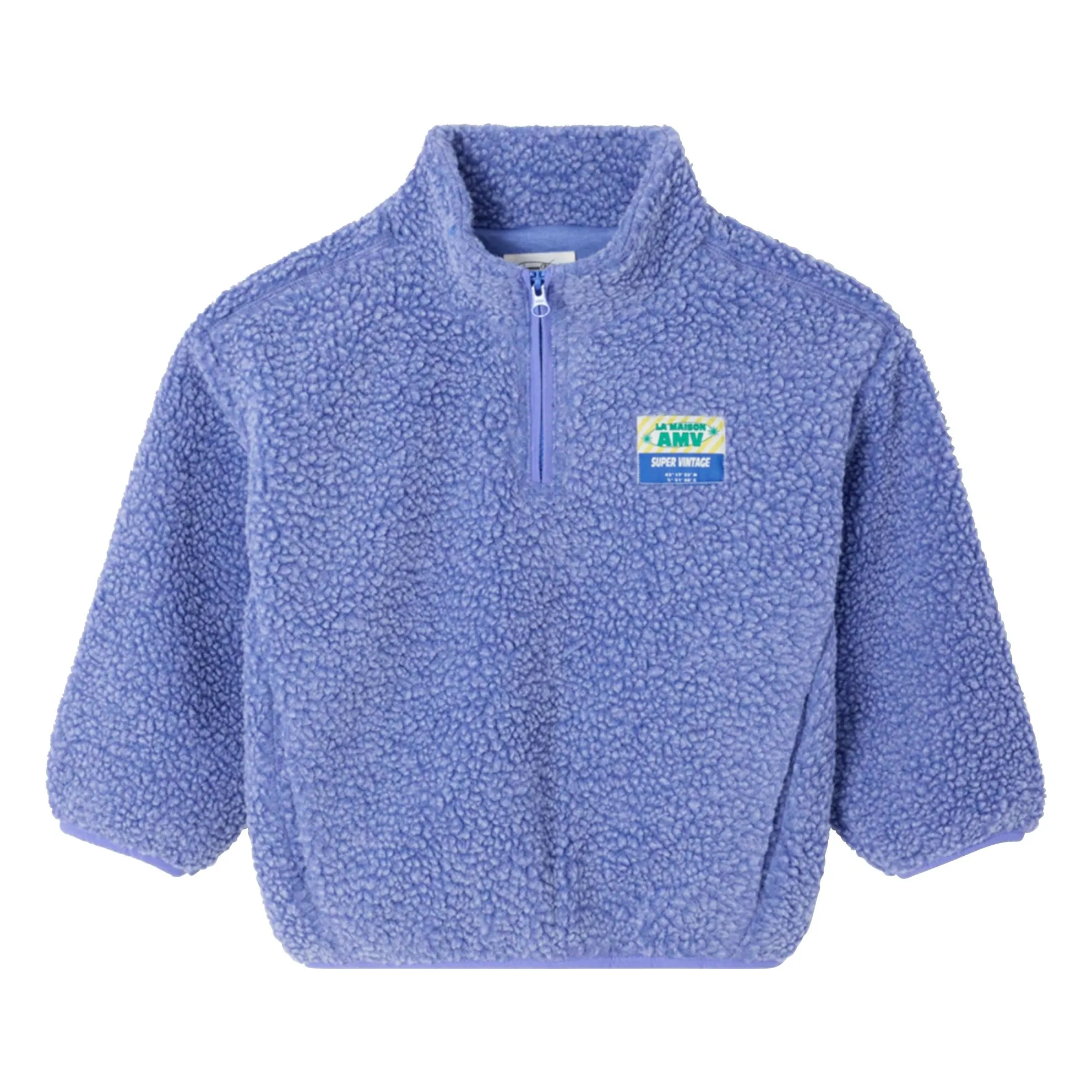 American Vintage Purple Hoktown Recycled Fiber Sherpa Half Zip Sweat Top