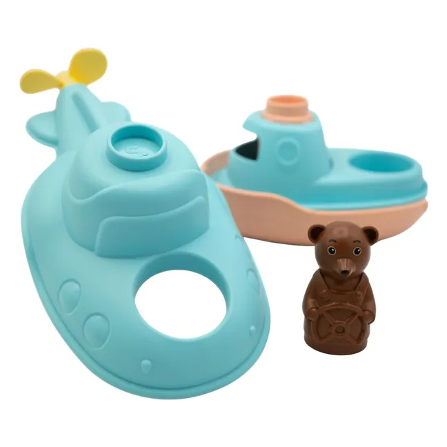 Bath submarine - Single x Little Brown Bear | Blue