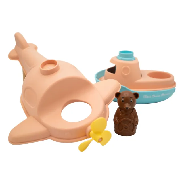 Bath floatplane - Single x Little Brown Bear | Peach