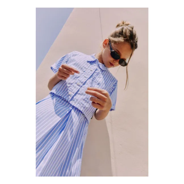 Camisa corta de rayas Sia | Azul Claro