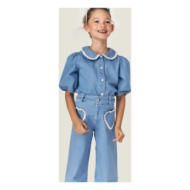 Jean Louise Poches Cœurs | Bleu Clair