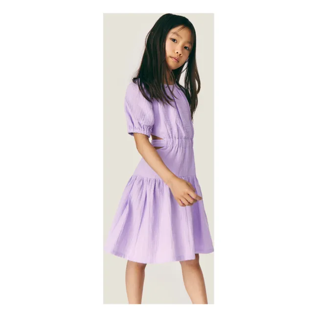Robe Marine Mousseline Coton Bio | 	Lilas