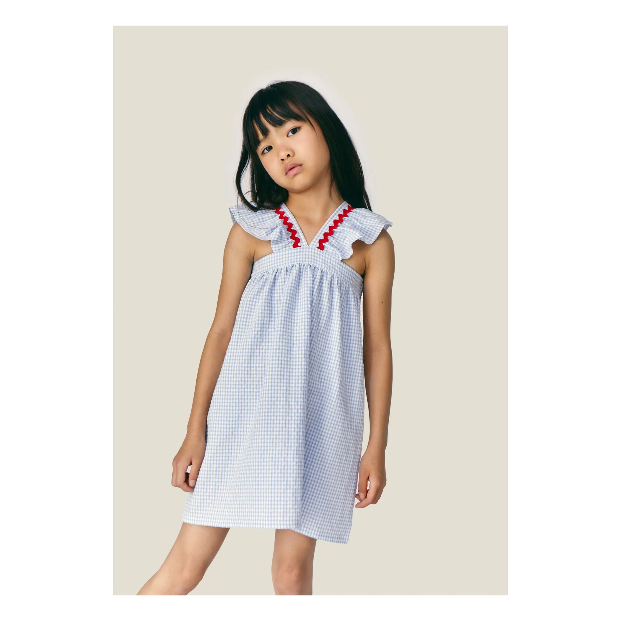 Vestido Sylvie Vichy | Azul Claro- Imagen del producto n°2