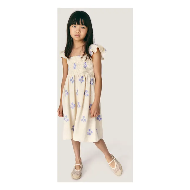 Sandrine Fleurie Vestido de algodón orgánico | Crudo