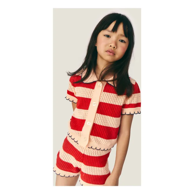 Short Crochet Vita Rayé | Rouge