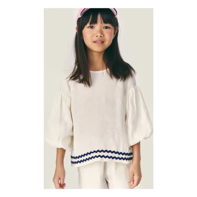 Blouse Manches Bouffantes Isaline Lin | Ecru