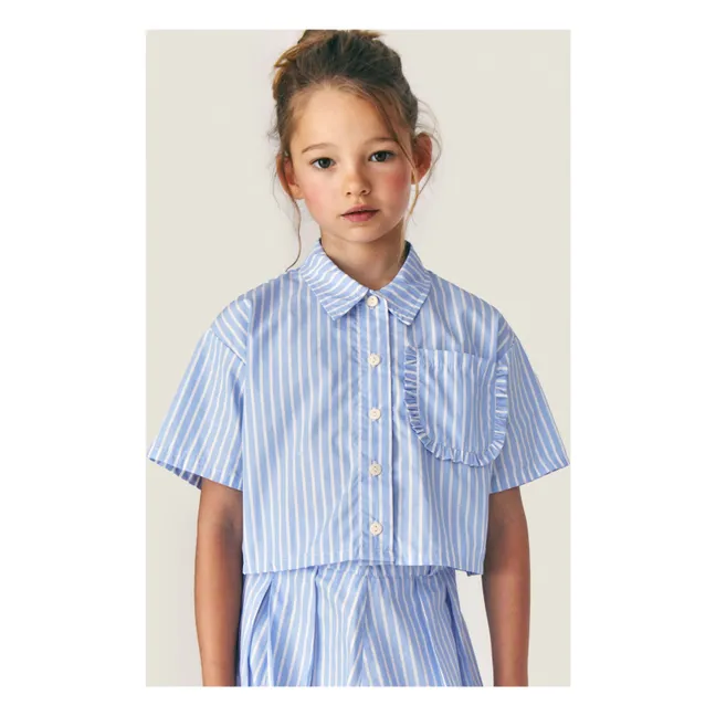 Camisa corta de rayas Sia | Azul Claro