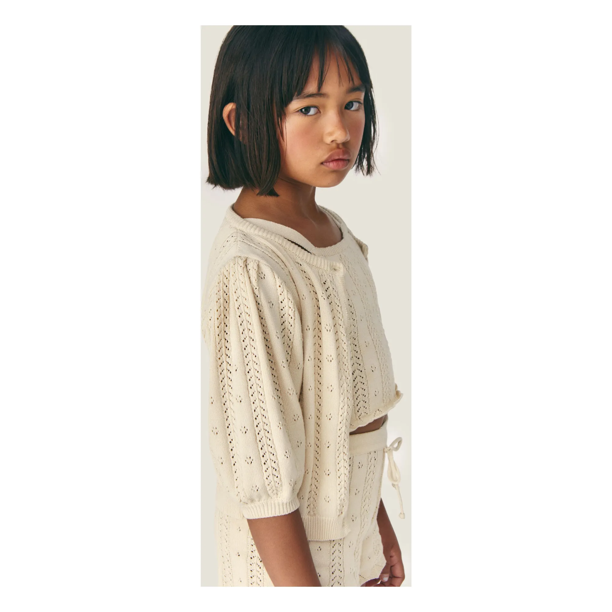 Cardigan Crochet Nilda | Ecru- Image produit n°1