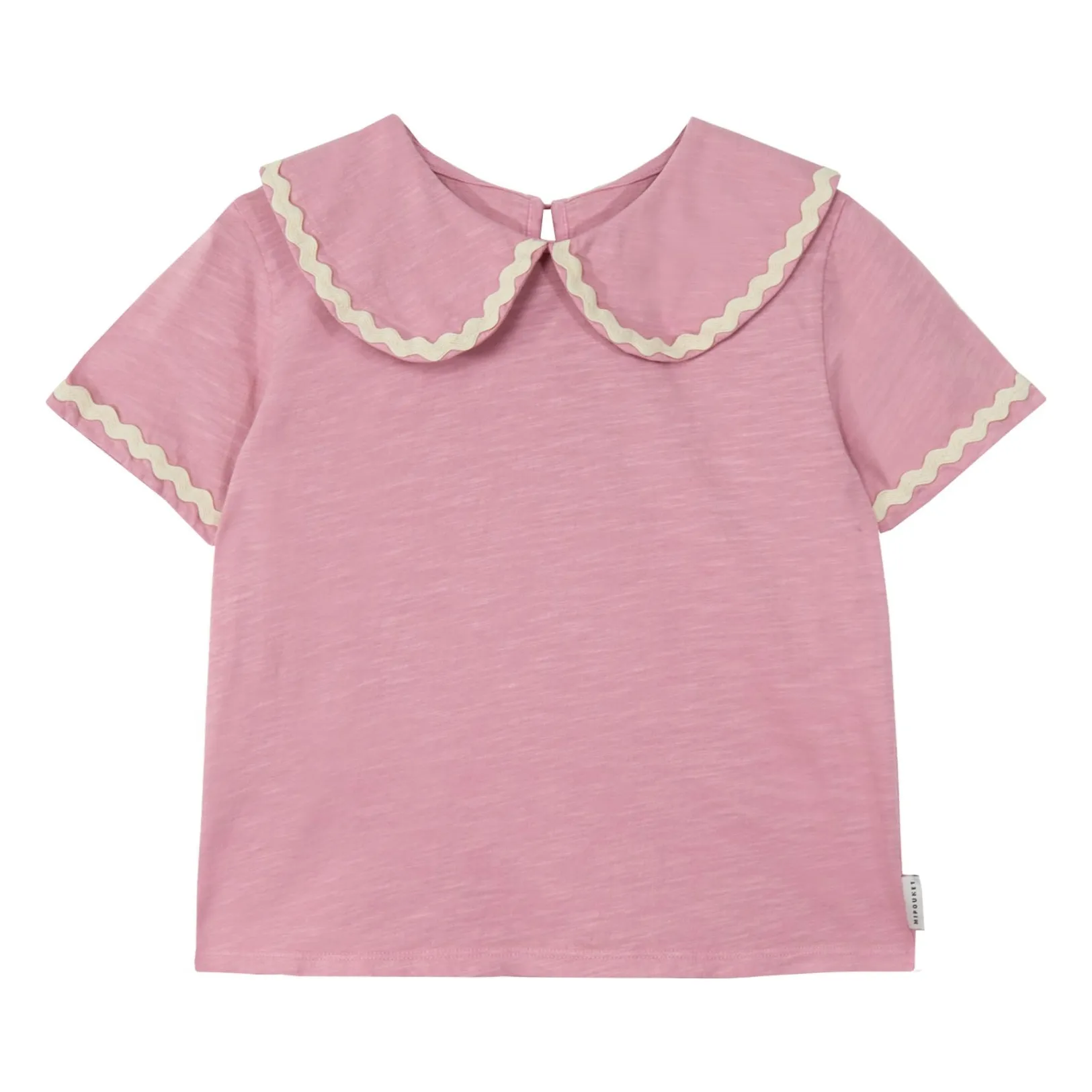 T-shirt Col Claudine Odetta Coton Bio | Rose- Image produit n°0
