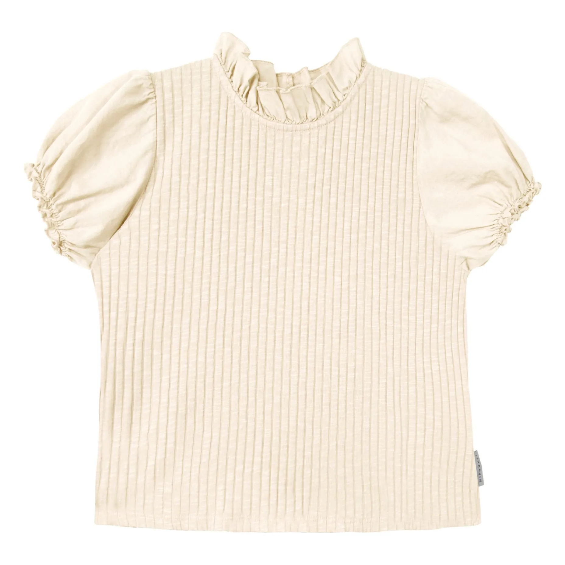 Mipounet Ecru Zoé Ribbed T-Shirt