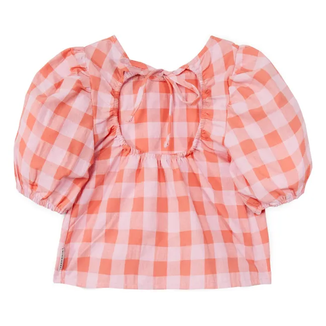 Mirelle Blusa vichy con mangas abullonadas | Rosa