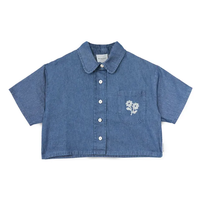 Camisa vaquera Amélie Flowers Algodón BCI | Azul