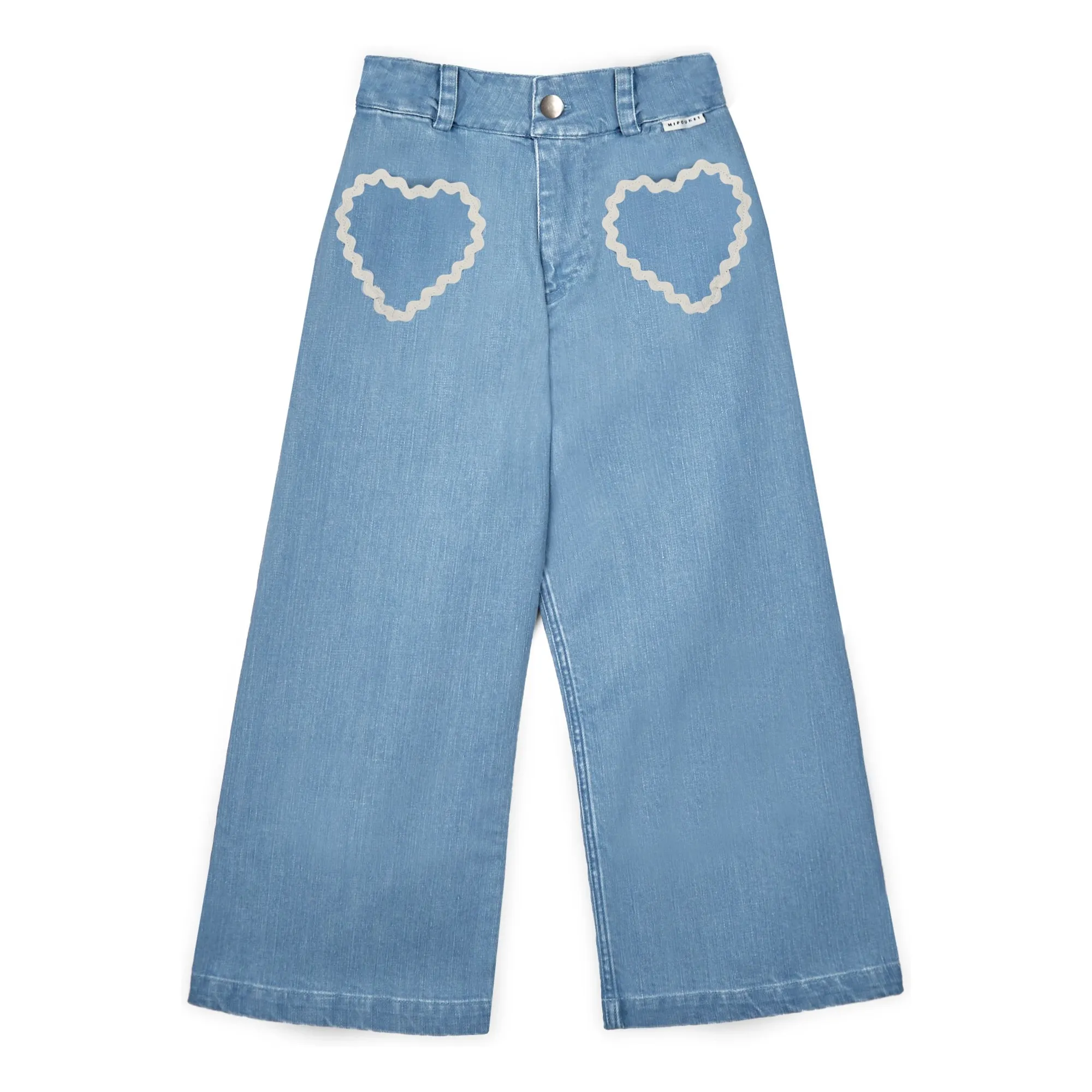 Jean Louise Poches Cœurs | Bleu Clair- Image produit n°0