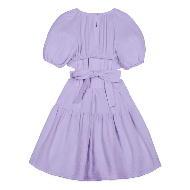 Kleid Marine Chiffon Bio-Baumwolle | Flieder