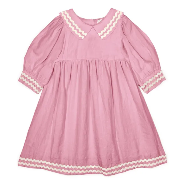 Robe Col Isaline Lin | Rose pâle