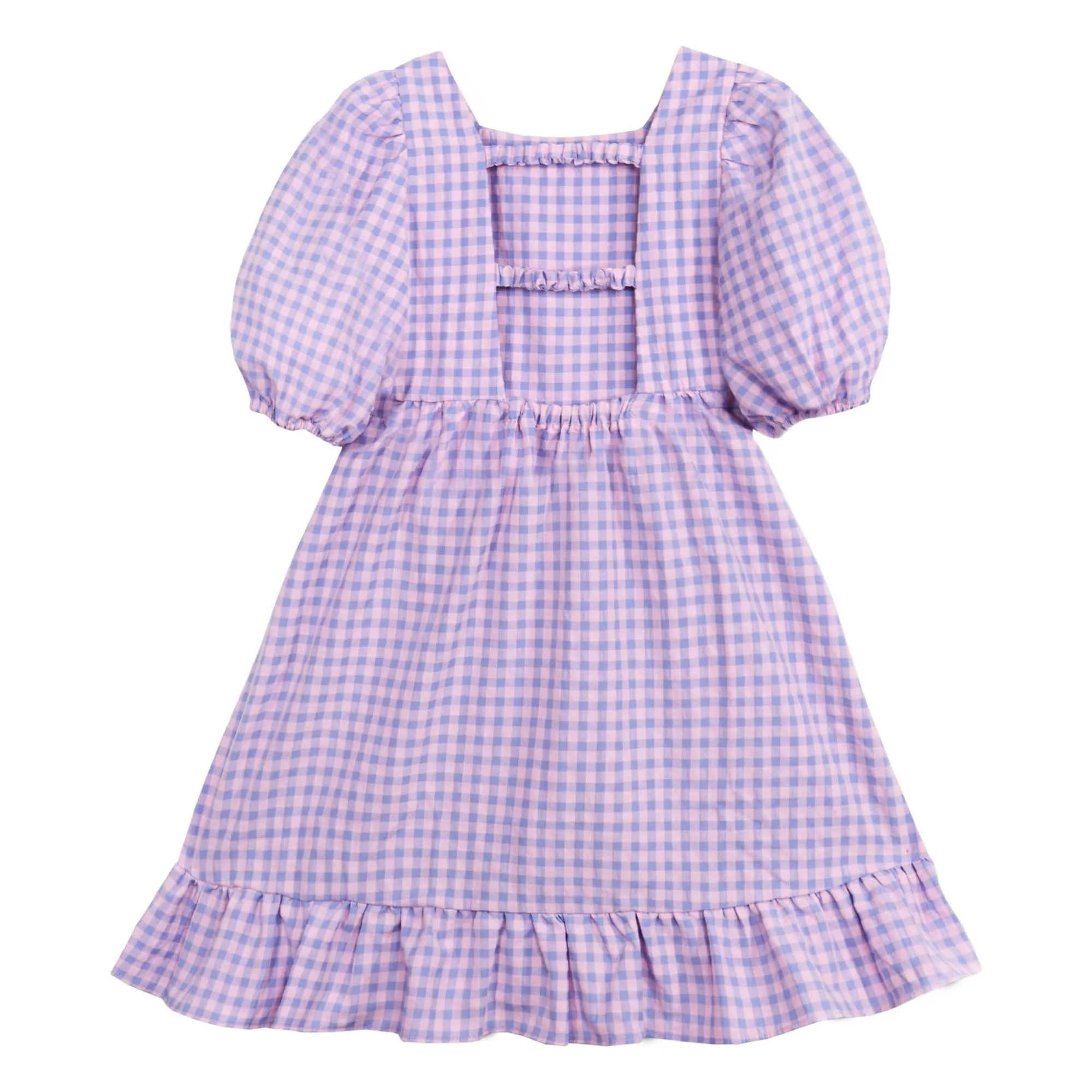 Robe Manches Bouffantes Olie Vichy | 	Lilas- Image produit n°4