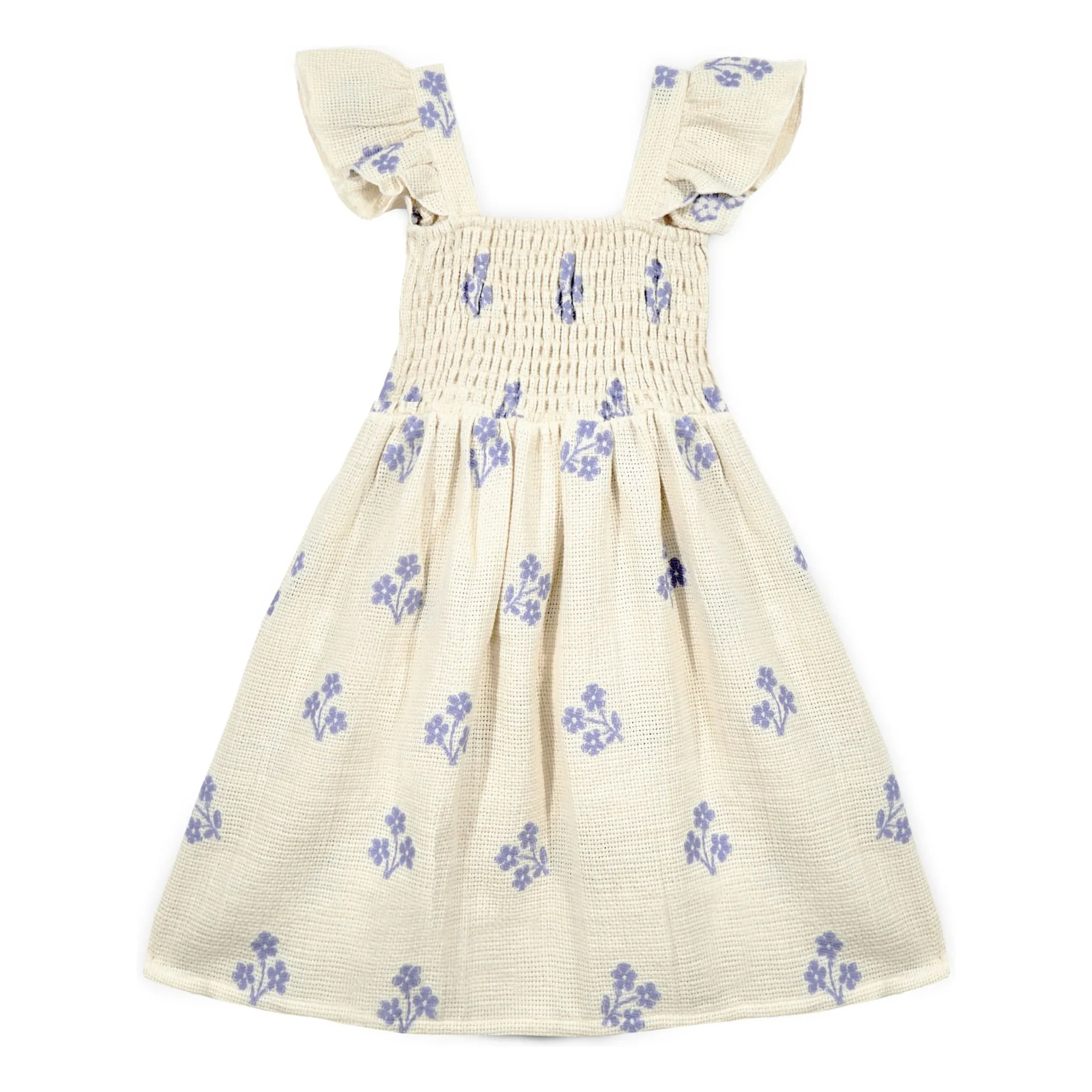 Mipounet Ecru Sandrine Fleurie Organic Cotton Dress