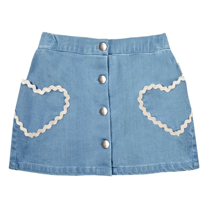 Louise Falda vaquera Bolsillos Corazones | Azul Claro- Imagen del producto n°0