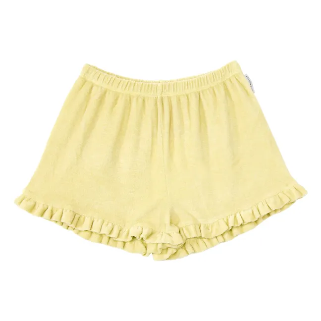Pantalones cortos de rizo de algodón ecológico Carina | Amarillo palo