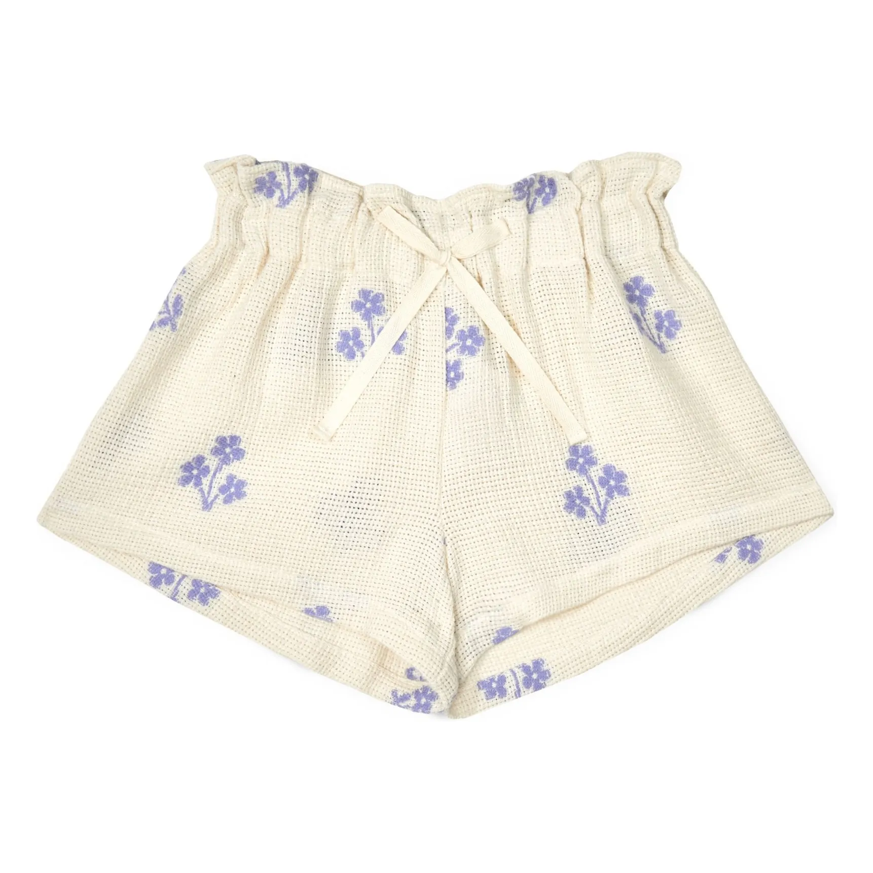 Mipounet Ecru Sandrine Organic Cotton Flower Shorts
