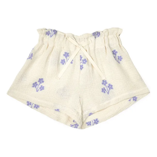Pantalón corto Sandrine Flor de algodón ecológico | Crudo
