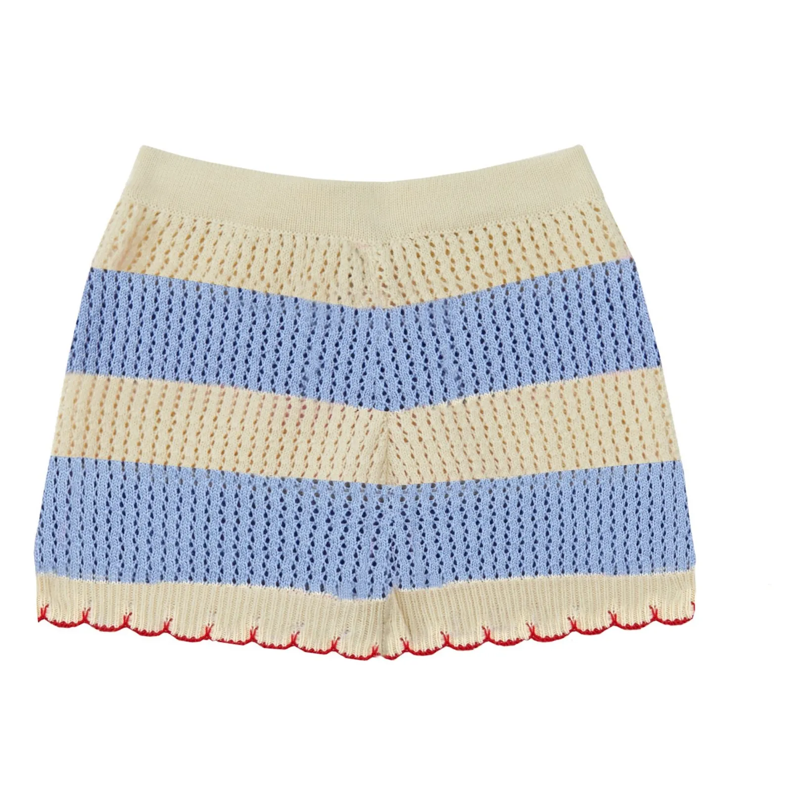 Mipounet Blue Striped Vita Crochet Shorts