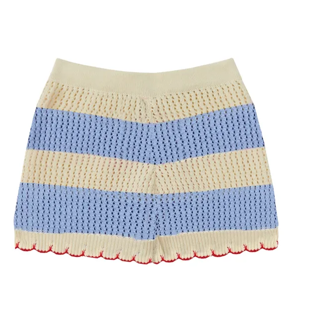 Pantaloncini Vita a righe all'uncinetto | Blu