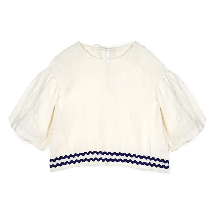 Blusa Isaline de lino con mangas abullonadas | Crudo- Imagen del producto n°0