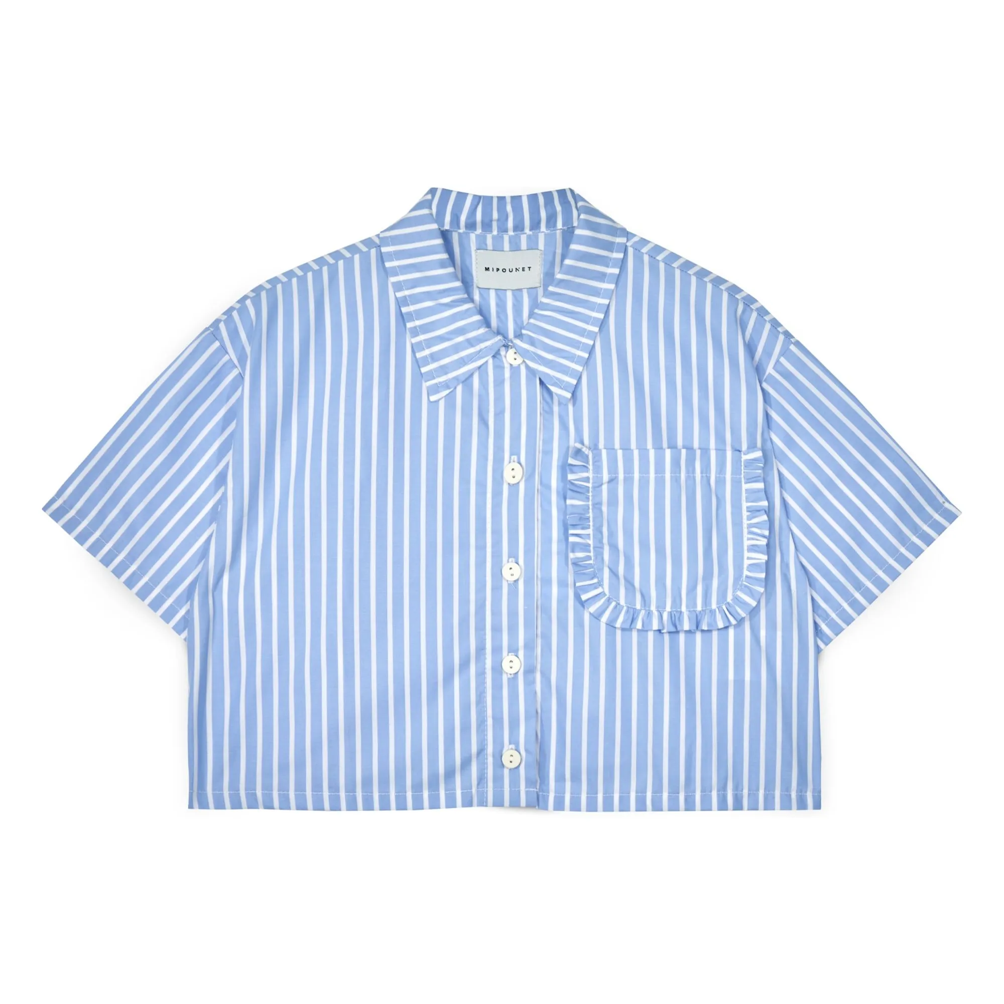 Mipounet Light Blue Sia Striped Short Shirt