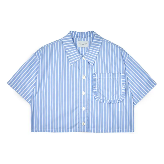 Camisa corta de rayas Sia | Azul Claro