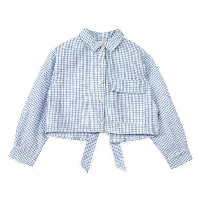 Sylvie Striped Bow Shirt | Light Blue