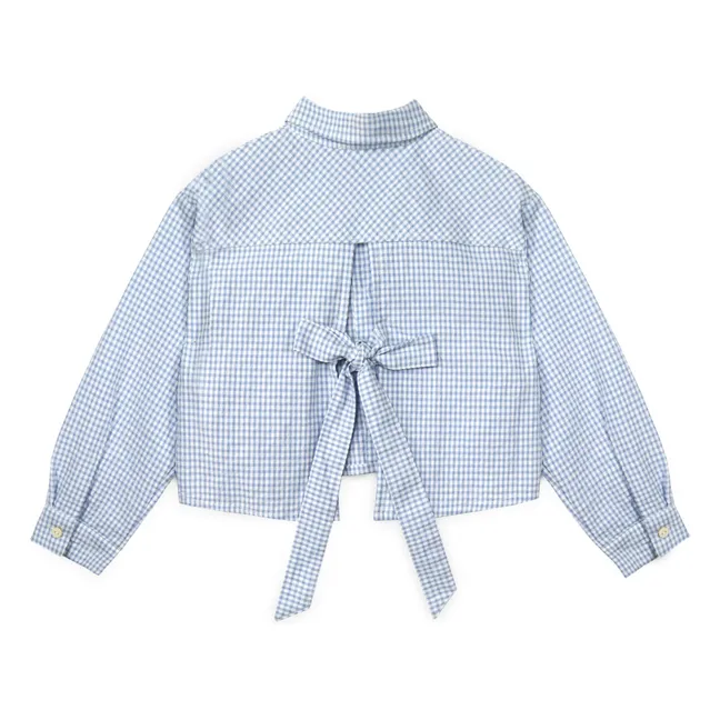 Chemise Sylvie Noeud Rayée | Bleu Clair