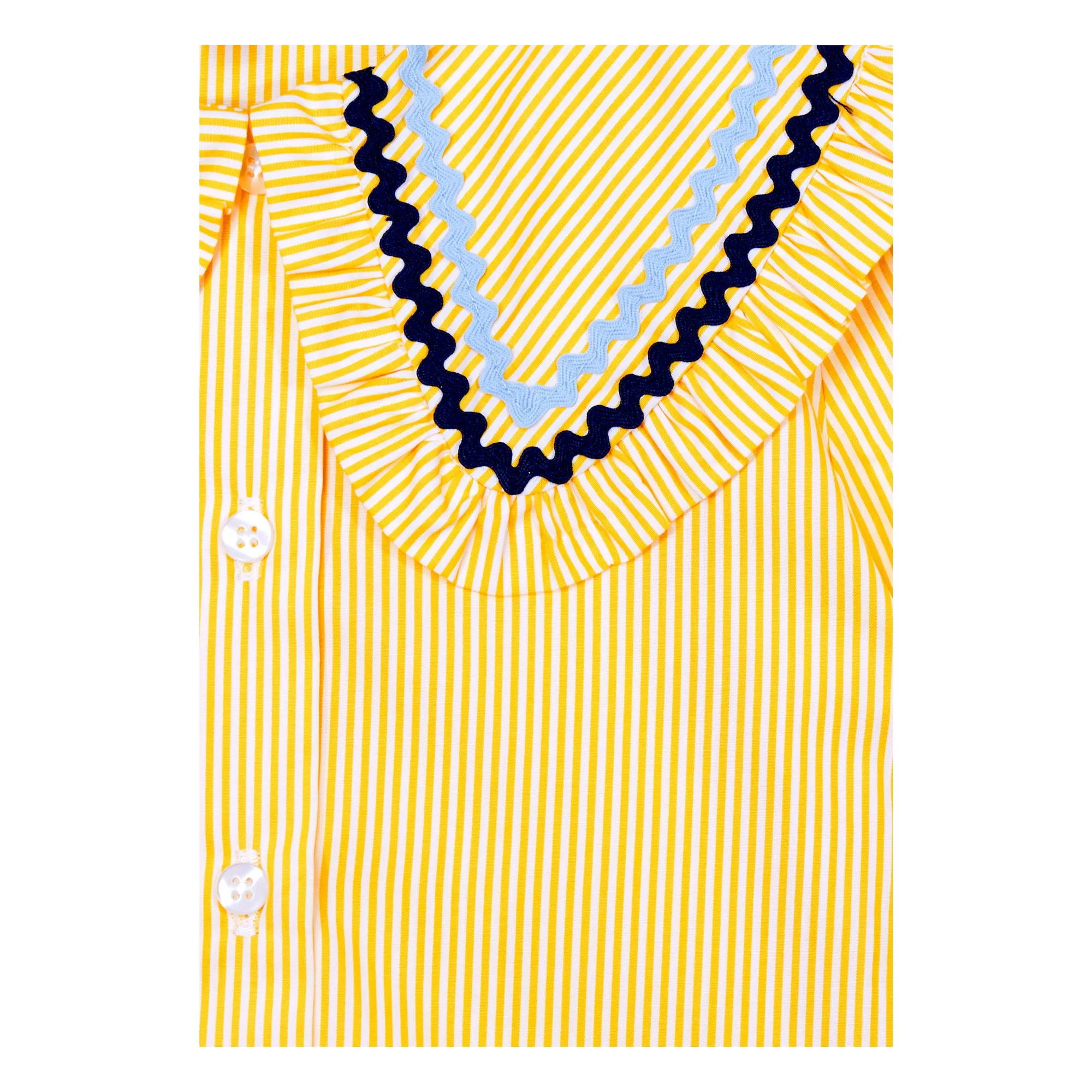 Blouse Col Claudine Nadine Rayée | Jaune pâle- Image produit n°2