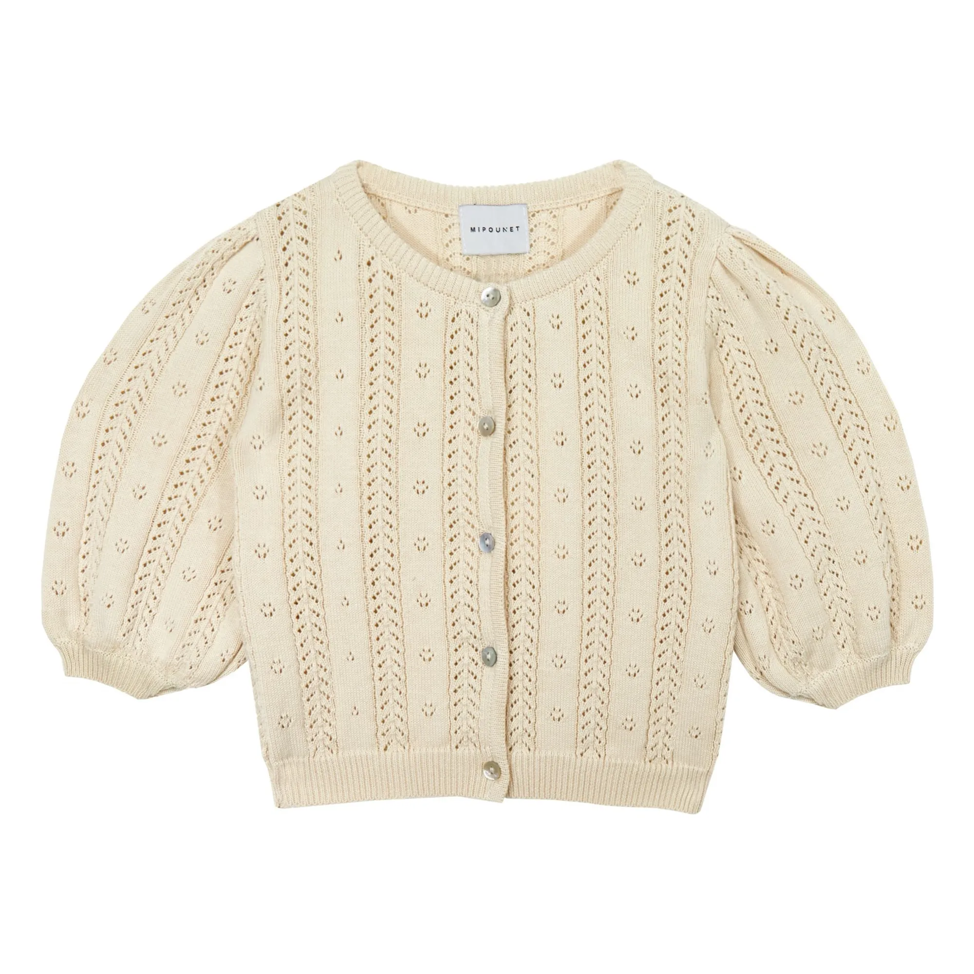 Cardigan Crochet Nilda | Ecru- Image produit n°0