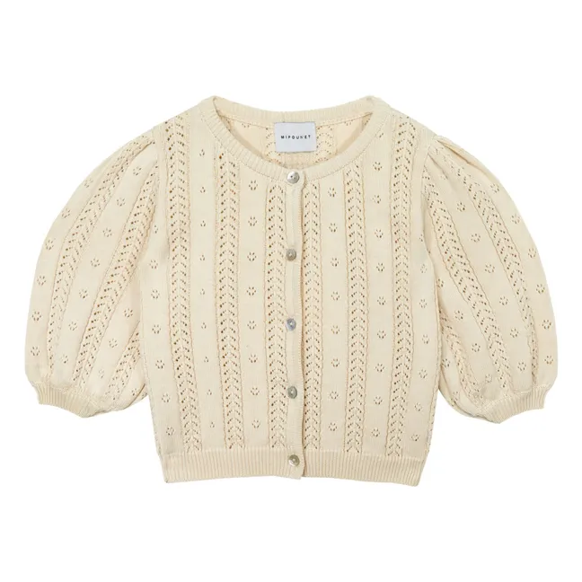 Strickjacke gehäkelt Nilda | Seidenfarben