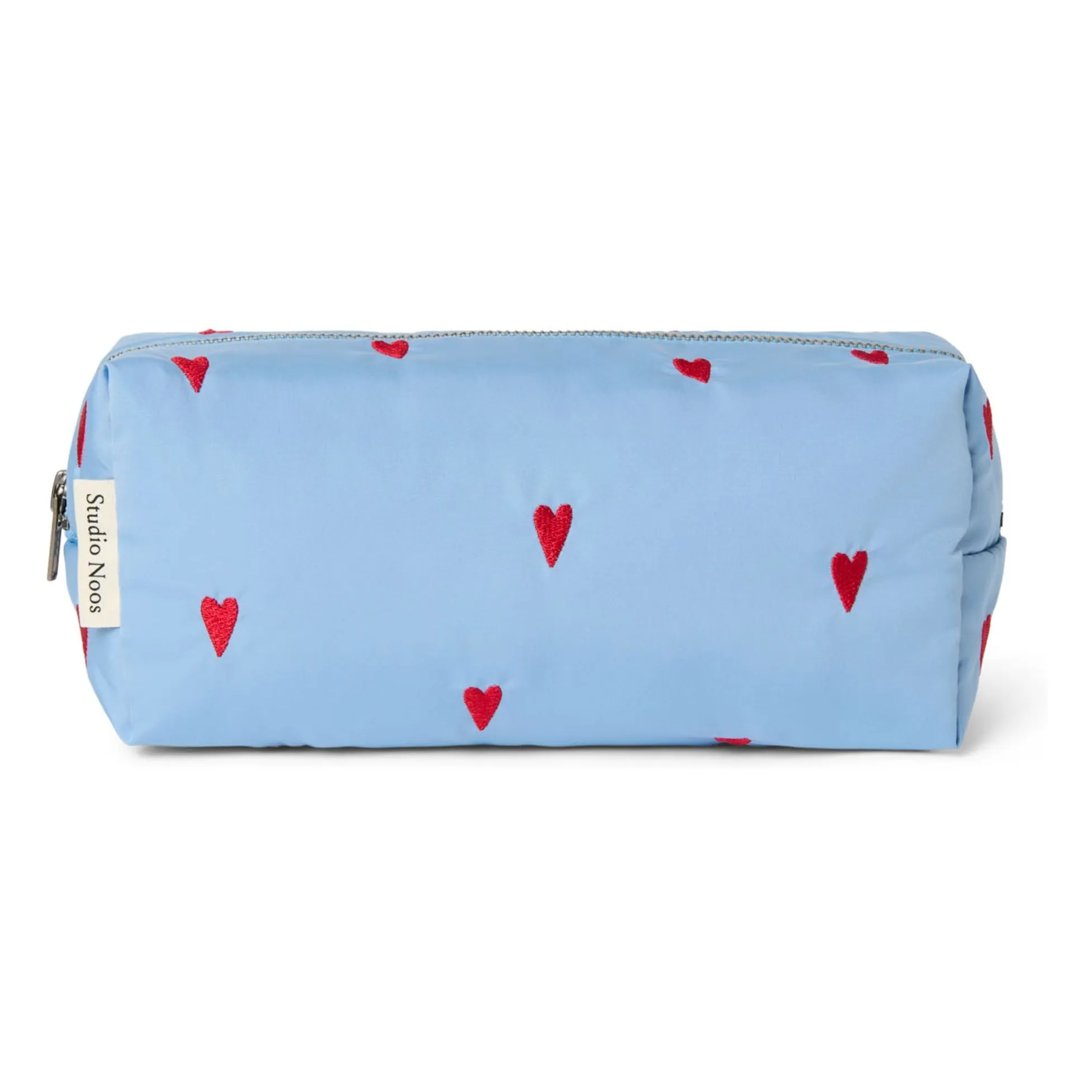 Studio Noos Light Blue Puffy Hearts Toiletry Bag