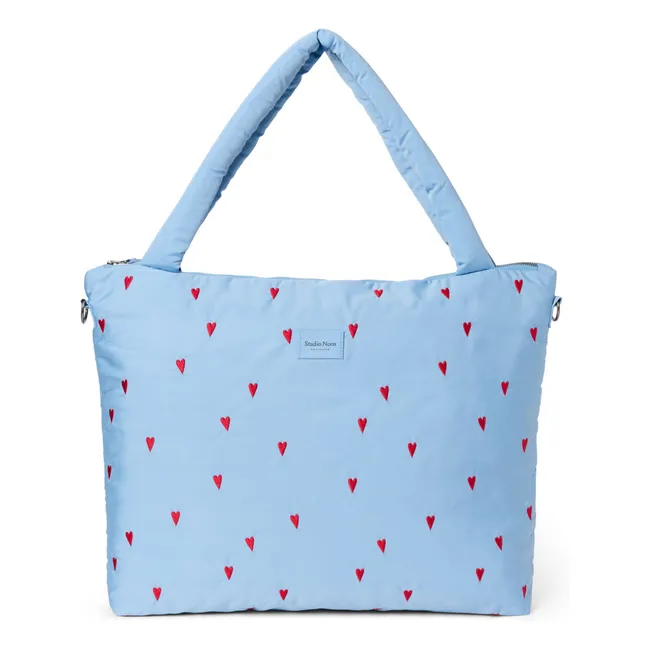 Sac à langer Puffy Hearts | Bleu ciel